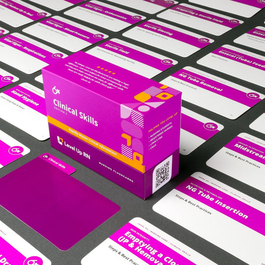 flatlay view of Clinical Skills - Nursing Flashcards